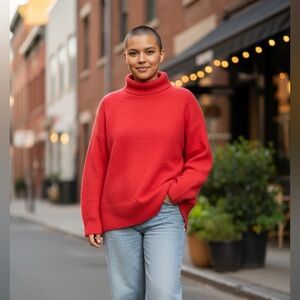 A New Day- XL- Mock Sweater Red-